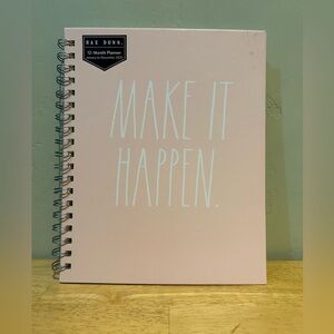 Rae Dunn 2025 Spiral Bound 12 Month Planner. Pink & White. Brand New!